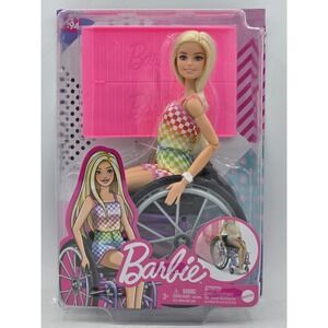 NIB Barbie Fashionistas Doll #194 Wheelchair and Ramp, Blonde Hair- BOX DAMAGED